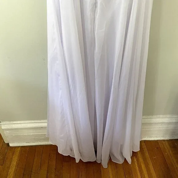 NWT Hebeos white wedding dress formal lace buttons applique women size small - Picture 8 of 14